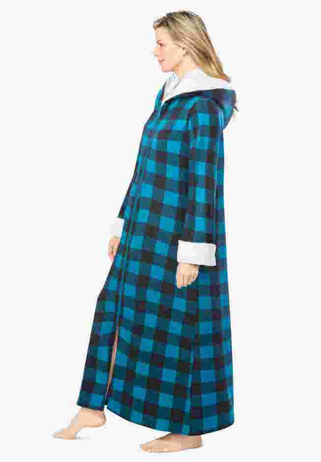Sherpa-Lined Long Hooded Robe image number 2