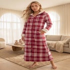Sherpa-Lined Long Hooded Robe image number 0