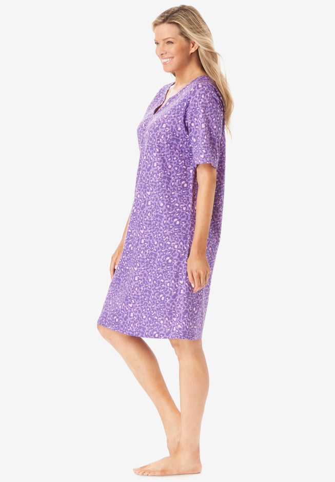 Shirred Short-Sleeve Sleepshirt image number 2