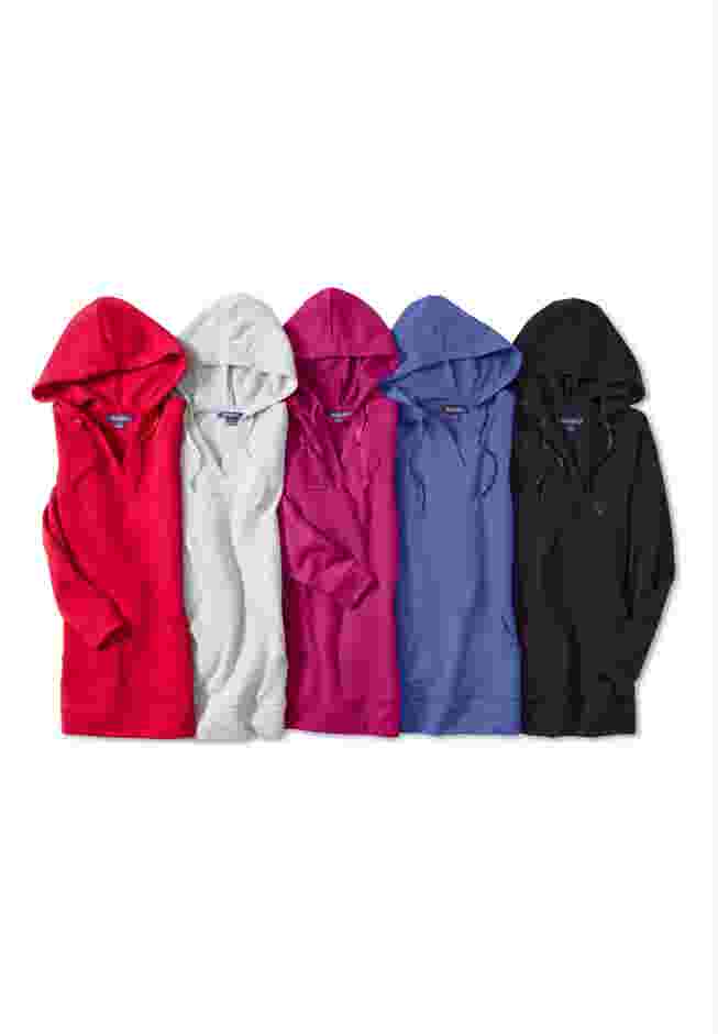 Comfort+ Fleece V Neck Hooded Sweatshirt image number 1