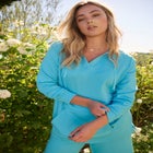 Comfort+ Fleece V Neck Hooded Sweatshirt image number null