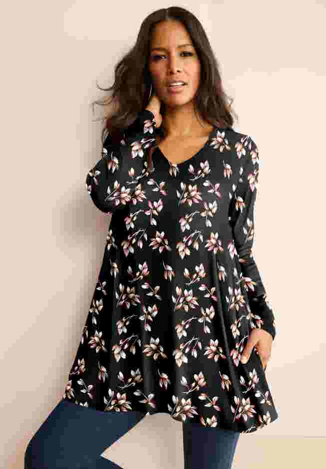 Ultra Drape V Neck Swing Tunic image number 0