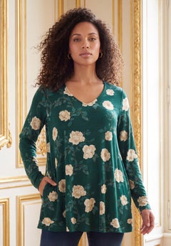 Ultra Drape V Neck Swing Tunic
