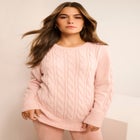 Plus Size Cozy Cable Crewneck Sweater image number 0