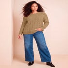 Plus Size Cozy Cable Crewneck Sweater image number 0