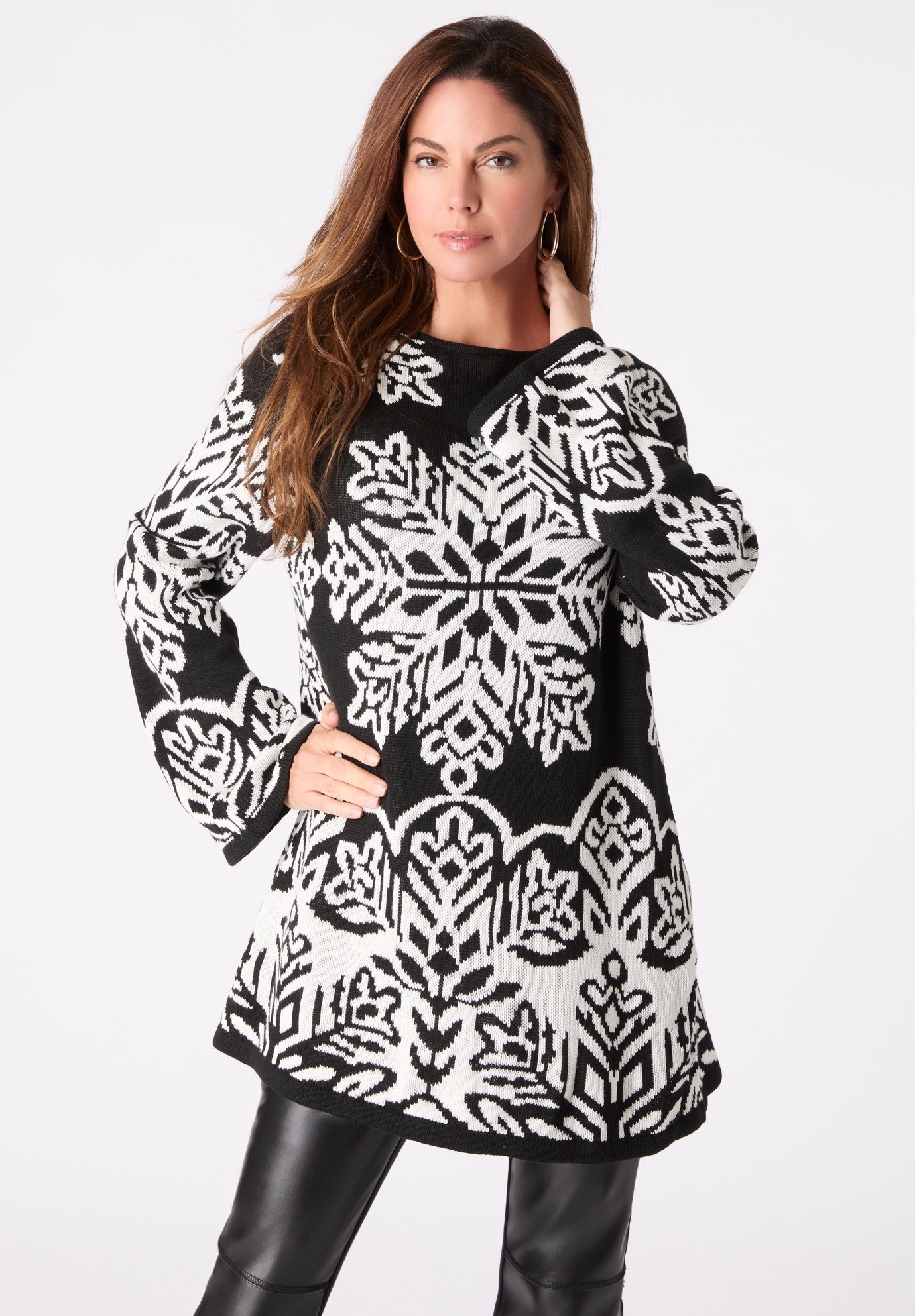 Fair Isle Boatneck Sweater image number 1