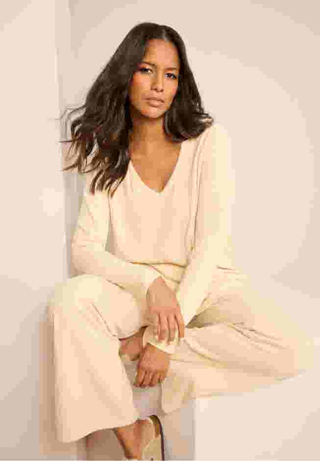 Brushed Rib Pant Set image number 1