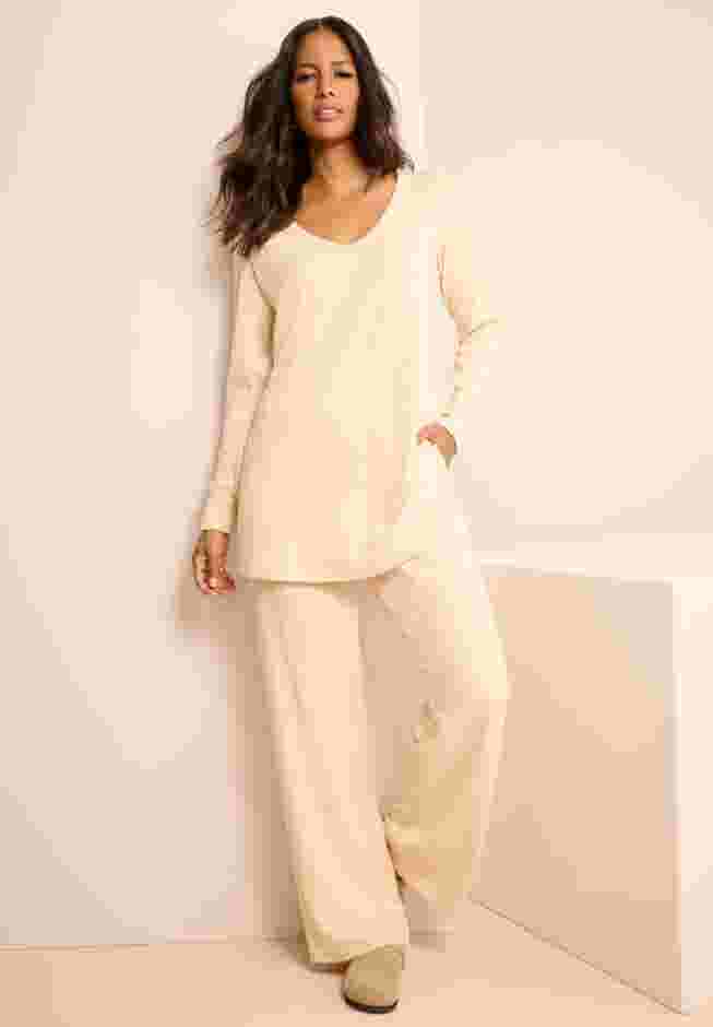 Brushed Rib Pant Set image number 0