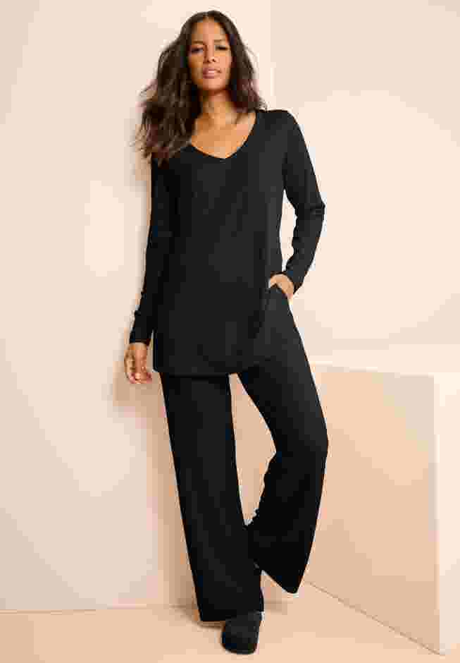 Brushed Rib Pant Set image number 0
