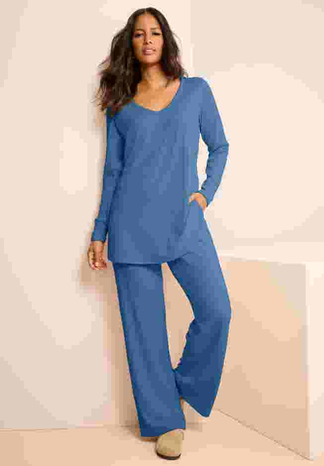 Brushed Rib Pant Set image number 0
