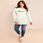 Embroidered Metallic Sweater image number null