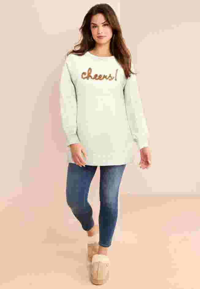 Embroidered Metallic Sweater image number 0