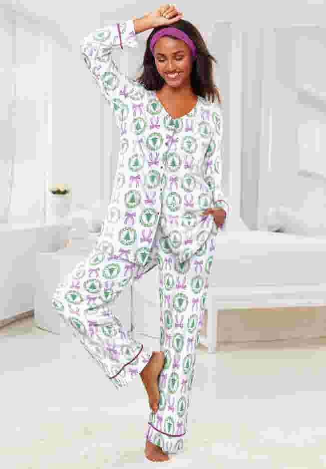 Dreams & Co.® V-Neck Pajama & Headband Set image number 0