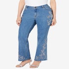 Plus Size Invisible Stretch® Iconic Sequin-Embellished Bootcut Jean image number null