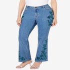 Plus Size Invisible Stretch® Iconic Sequin-Embellished Bootcut Jean image number null