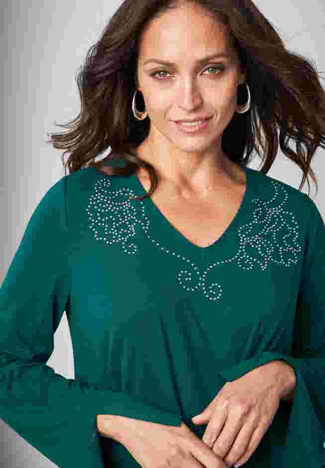 V-Neck Embellished Tunic image number 2