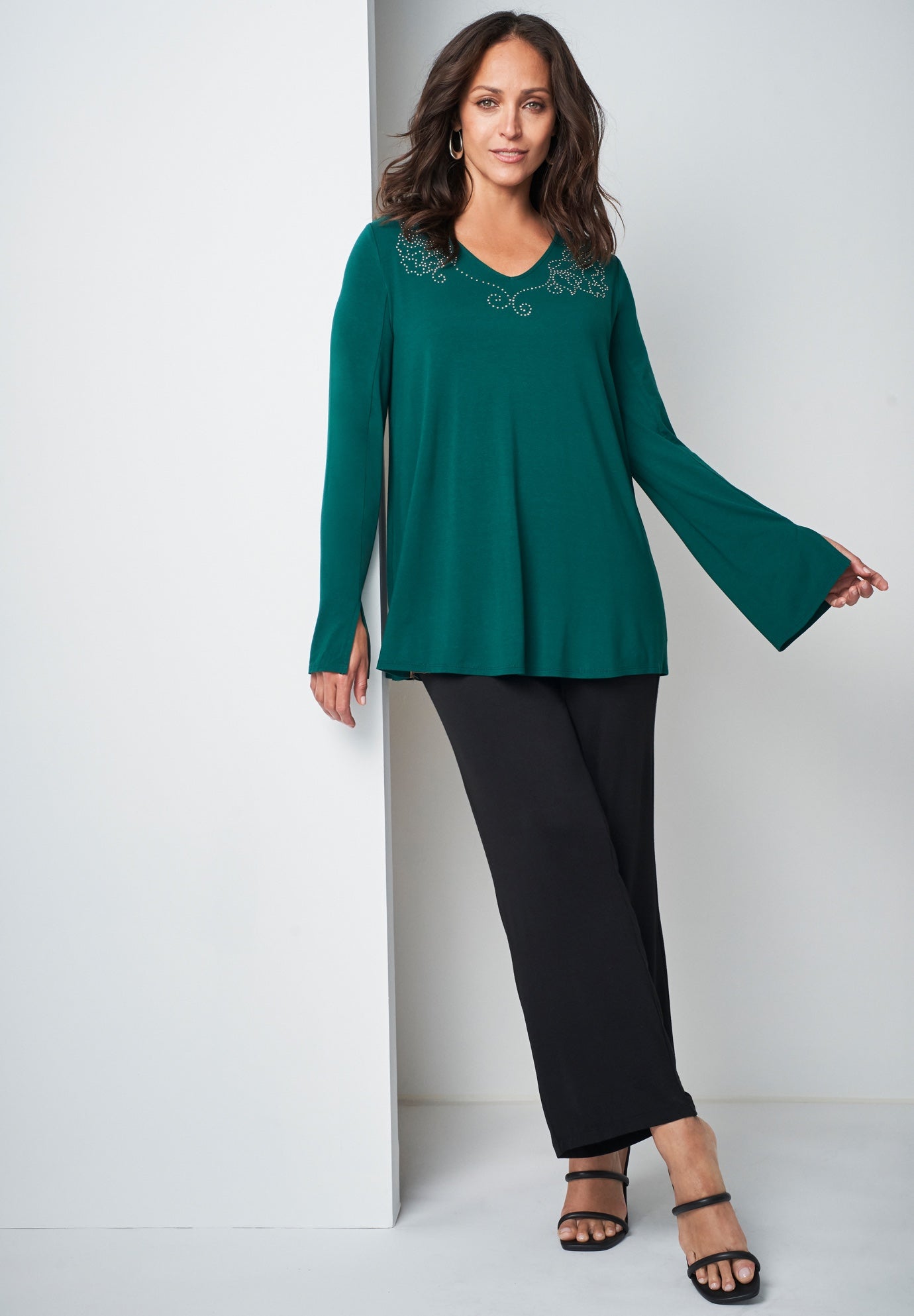 V-Neck Embellished Tunic image number 0