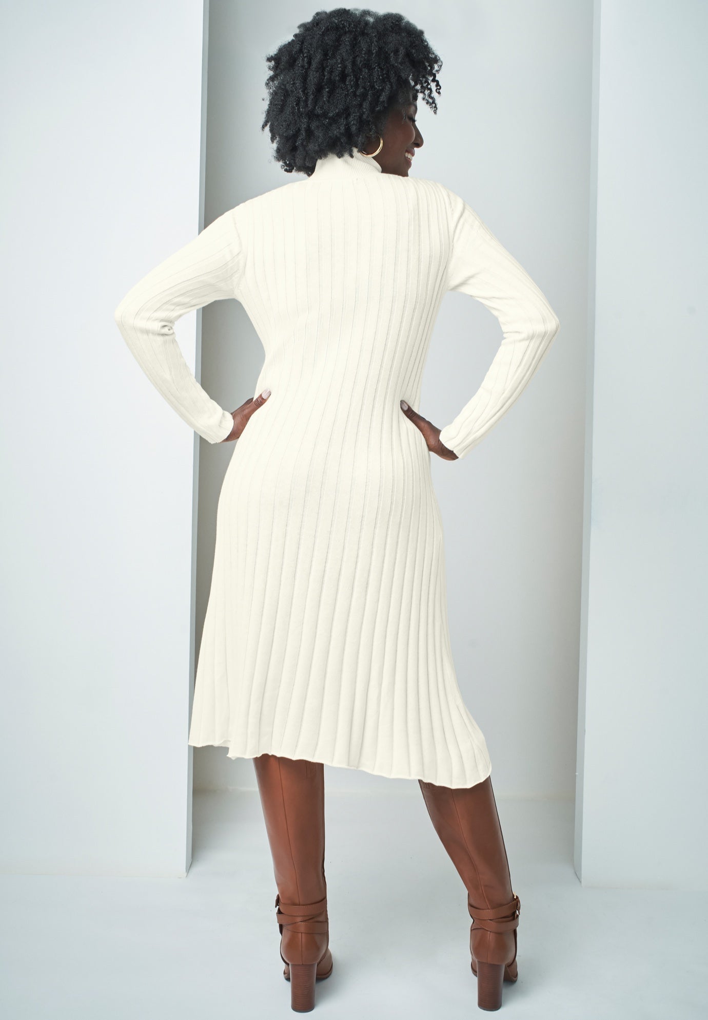 Mock Neck Midi Sweater Dress image number 1