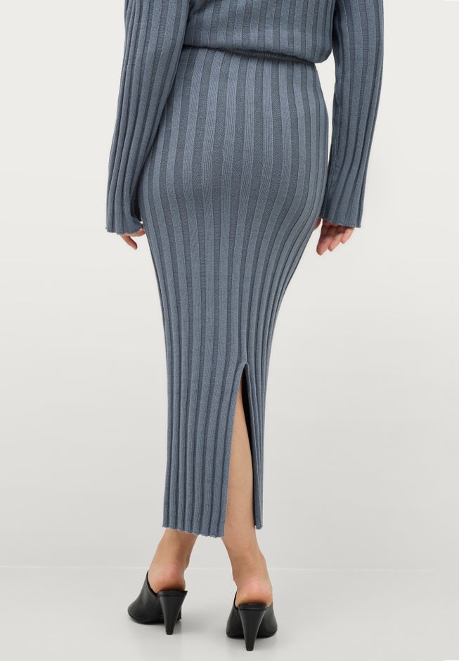 Wide Ribbed Maxi Sweater Skirt image number 1