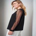 Stretch Crepe Square Neck Mixed Media Top image number null