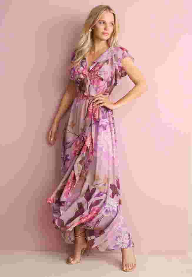 Ruffle Faux Wrap Maxi Dress image number 1