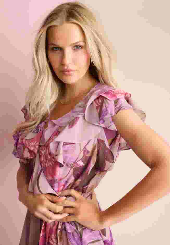 Ruffle Faux Wrap Maxi Dress image number 2