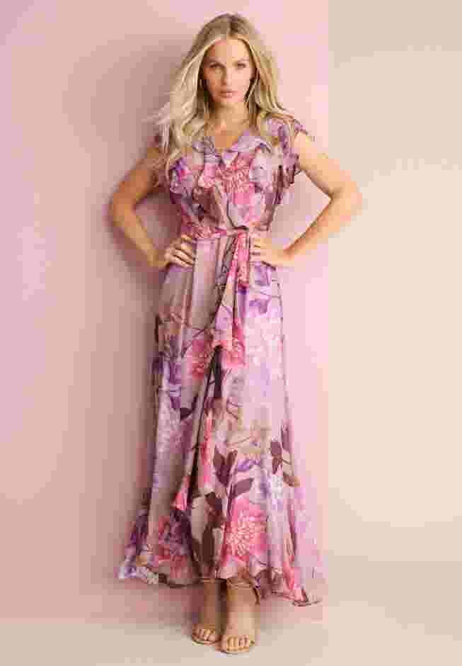 Ruffle Faux Wrap Maxi Dress image number 0