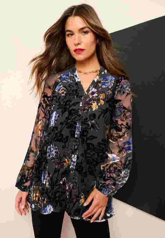 Velvet Burnout Blouse image number 0