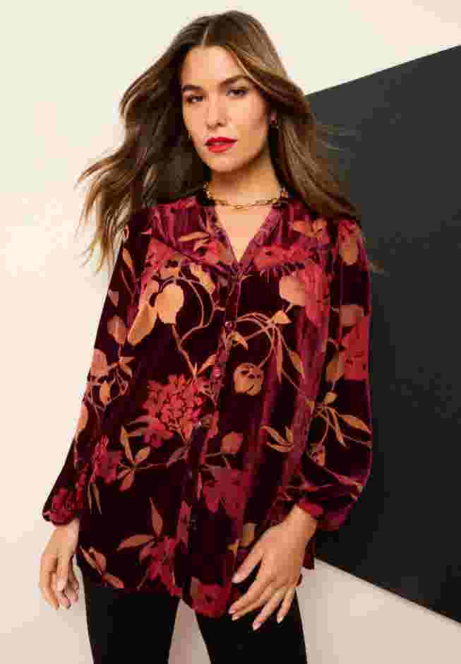 Velvet Burnout Blouse image number 0