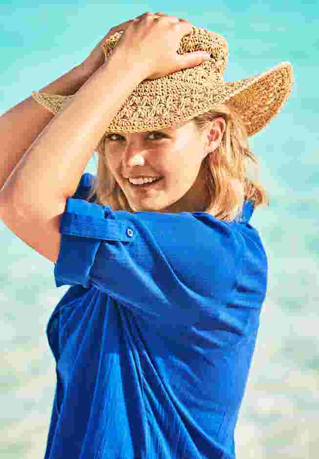 Button-Front Swim Cover Up image number 3