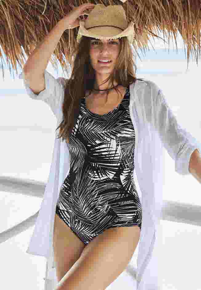 Button-Front Swim Cover Up image number 4