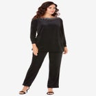 Rhinestone-Detailed Velour Set image number null