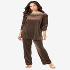 Rhinestone-Detailed Velour Set image number null