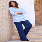 Plus Size Knit Thermal Henley Top – Long Sleeve image number null