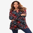 Plus Size Knit Thermal Henley Top – Long Sleeve image number null