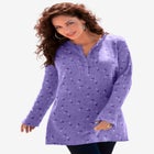Plus Size Knit Thermal Henley Top – Long Sleeve image number null
