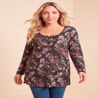 Plus Size Knit Thermal Henley Top &ndash; Long Sleeve image number 0