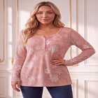 Plus Size Knit Thermal Henley Top &ndash; Long Sleeve image number 0