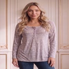 Plus Size Knit Thermal Henley Top &ndash; Long Sleeve image number 0