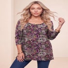 Plus Size Knit Thermal Henley Top &ndash; Long Sleeve image number 0