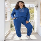 Embroidered Thermal Henley Tee image number null