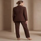 Double-Breasted Stretch Crepe Pantsuit image number null