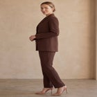 Double-Breasted Stretch Crepe Pantsuit image number null