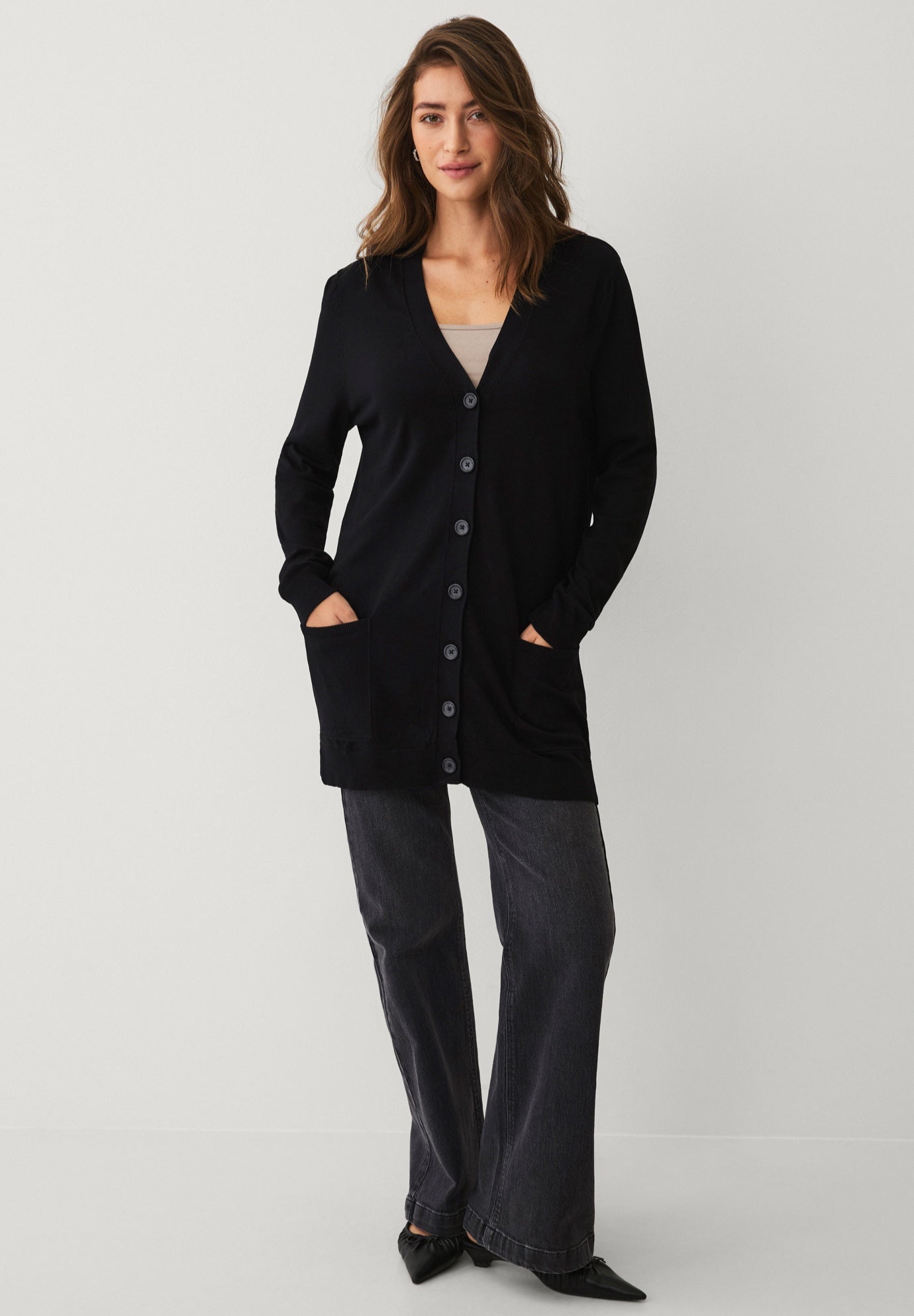 Long Button Front Cardigan image number 2