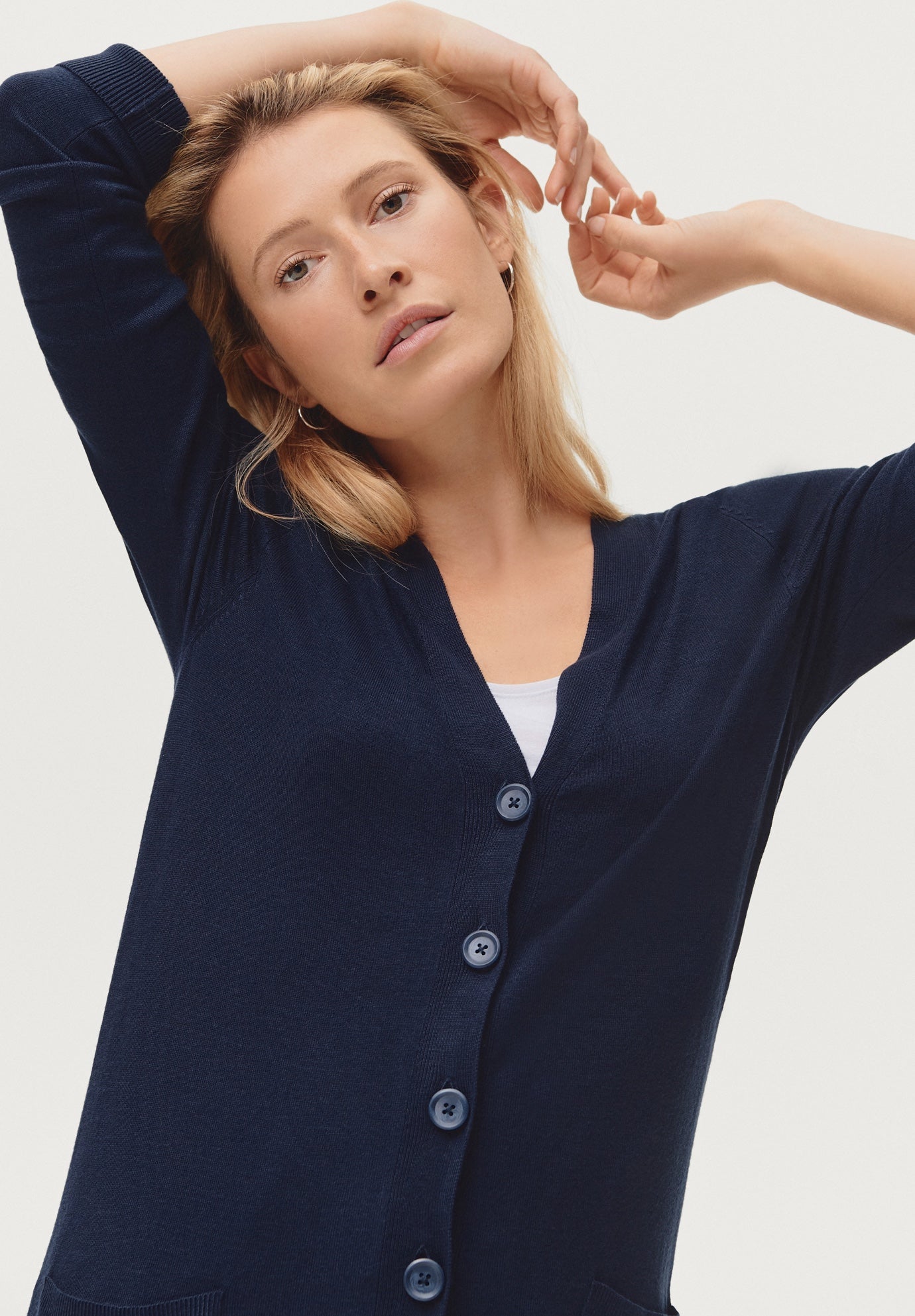 Long Button Front Cardigan image number 3