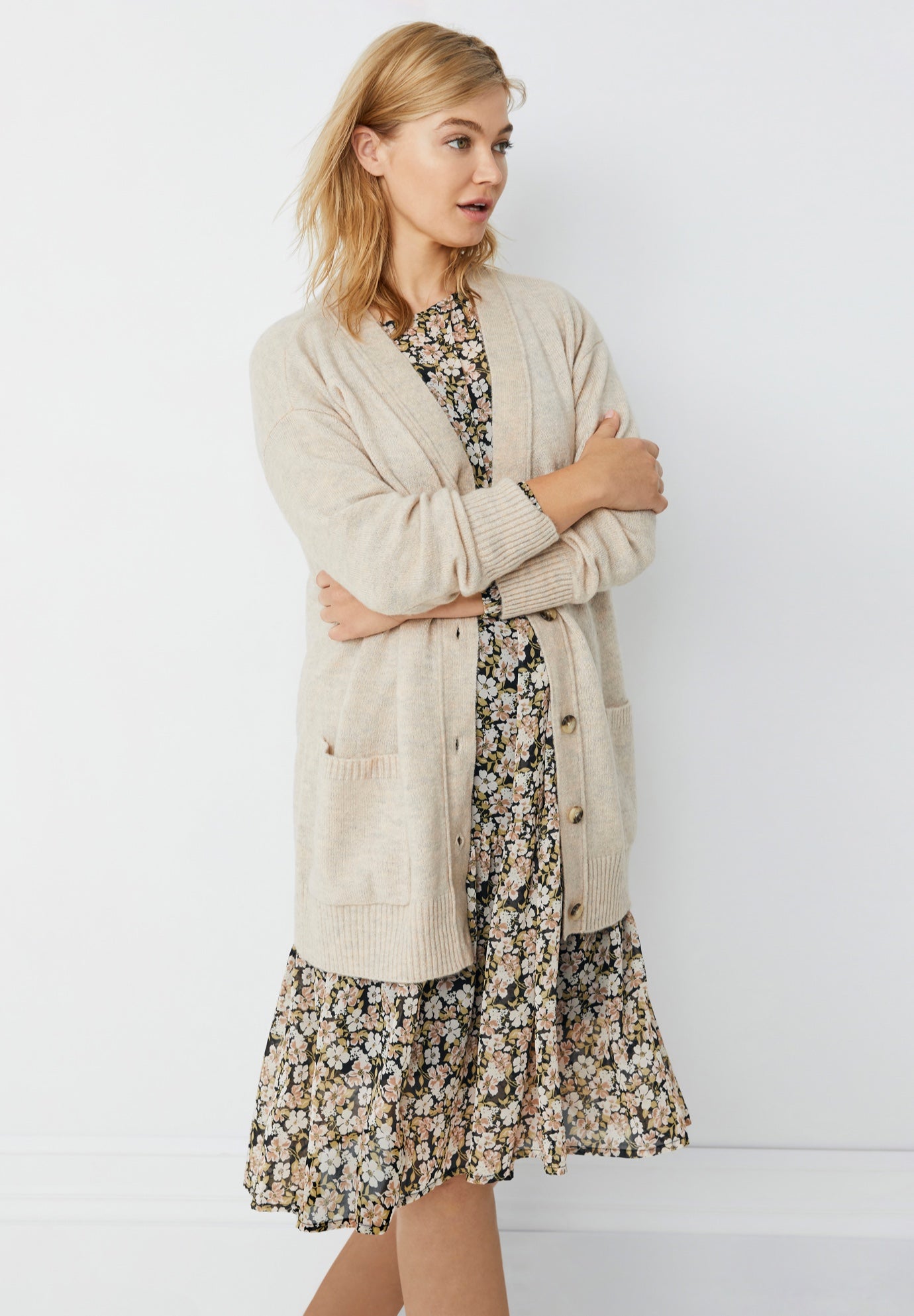 Sheer Overlay Tiered Dress image number 3