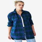 Plaid Button-Front Flannel Tunic image number null