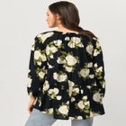 Tiered Tunic With Notch V-Neck image number null