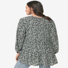 Tiered Tunic With Notch V-Neck image number null