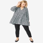 Tiered Tunic With Notch V-Neck image number null